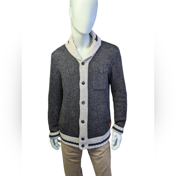 Roots Other - Roots Cabin Wool Blend Shawl Collar Cardigan, Elbow Patches, Men’s Medium